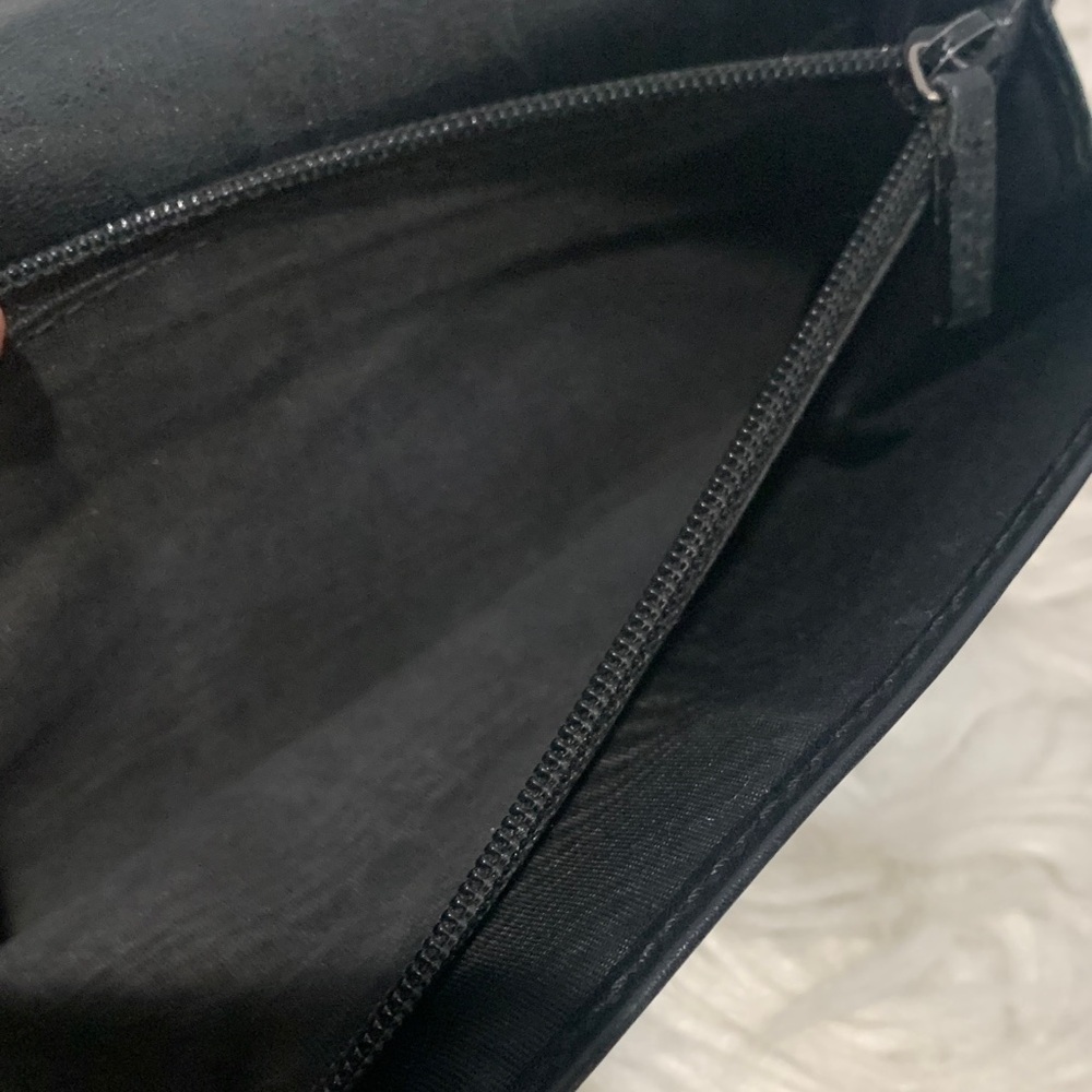 Gucci GG Signature Monogram Embossed Black Leather Long Flap Wallet - Picture 12 of 16